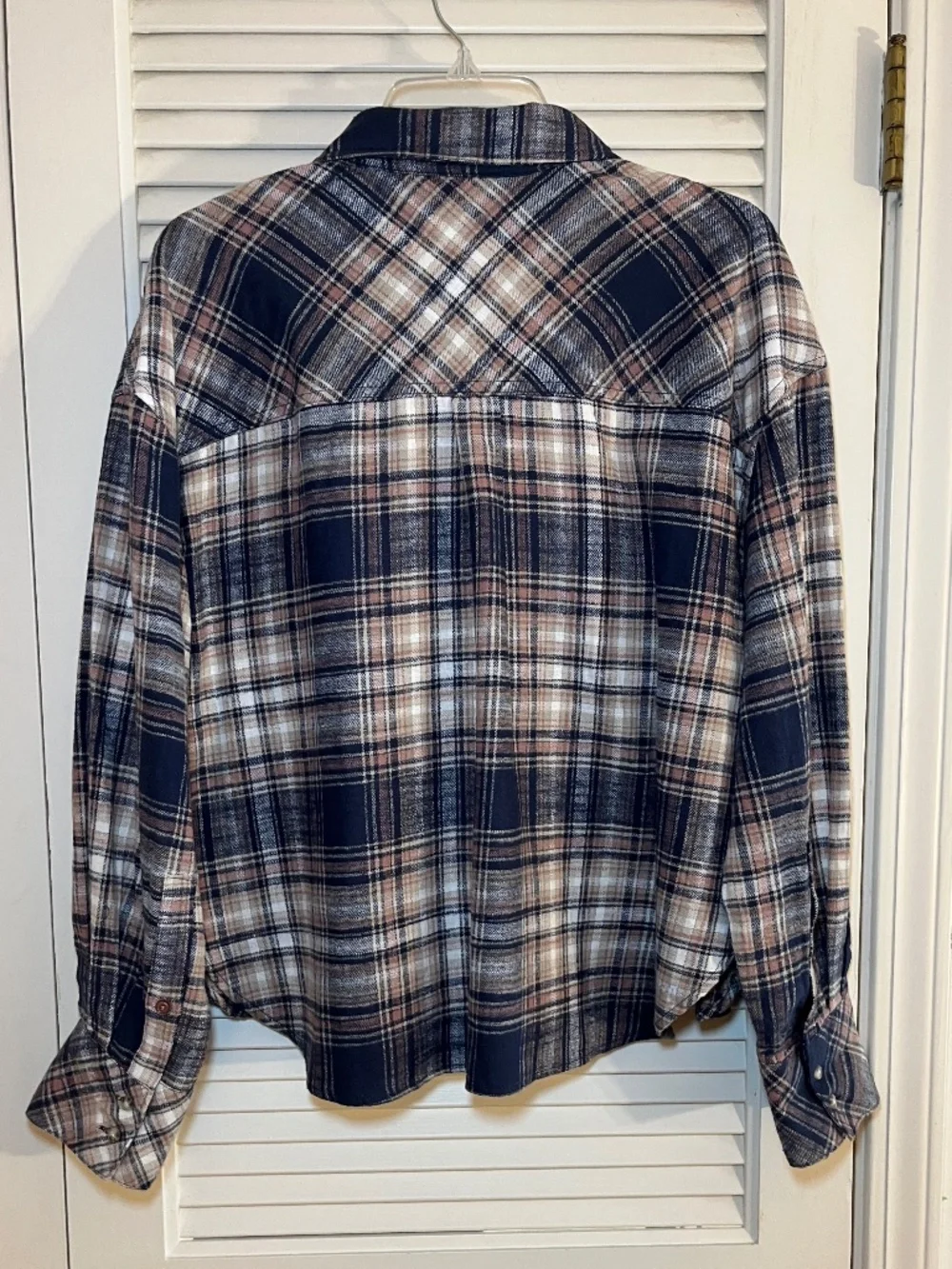 Scotch & Soda Navy Tan White Plaid Flannel Size Large
